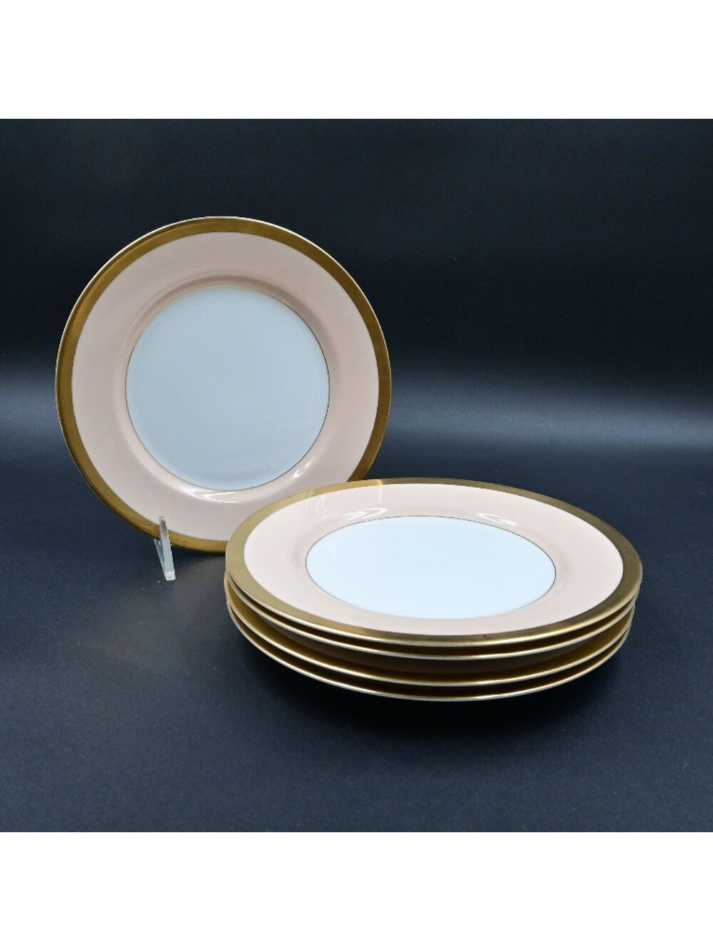 Fitz And Floyd Versailles Shell Peach Salad Plates 7.5" Set of 5 Vintage Japan
